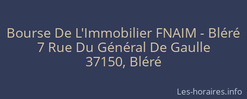 Bourse De L'Immobilier FNAIM - Bléré