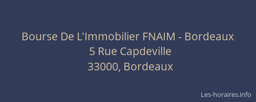 Bourse De L'Immobilier FNAIM - Bordeaux
