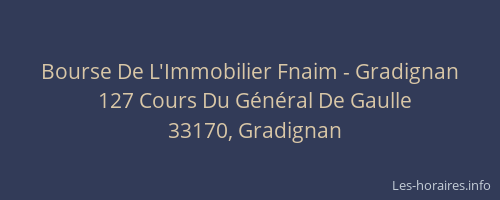 Bourse De L'Immobilier Fnaim - Gradignan