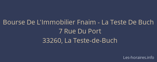 Bourse De L'Immobilier Fnaim - La Teste De Buch