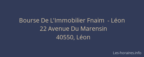 Bourse De L'Immobilier Fnaim  - Léon