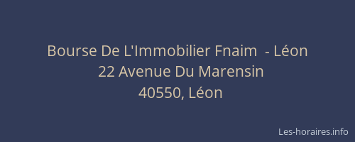 Bourse De L'Immobilier Fnaim  - L&eacute;on