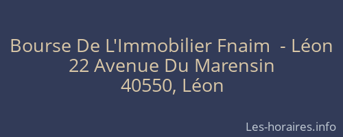 Bourse De L'Immobilier Fnaim  - Léon