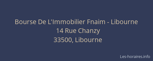 Bourse De L'Immobilier Fnaim - Libourne