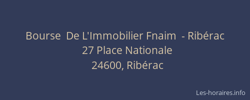 Bourse  De L'Immobilier Fnaim  - Ribérac