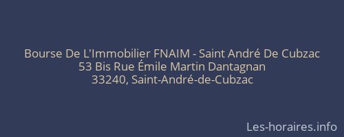 Bourse De L'Immobilier FNAIM - Saint André De Cubzac