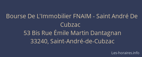 Bourse De L'Immobilier FNAIM - Saint André De Cubzac
