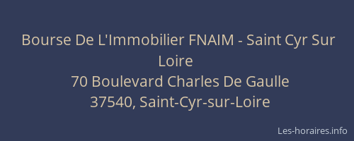 Bourse De L'Immobilier FNAIM - Saint Cyr Sur Loire