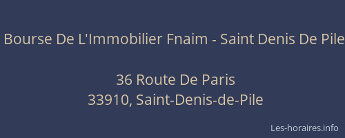 Bourse De L'Immobilier Fnaim - Saint Denis De Pile