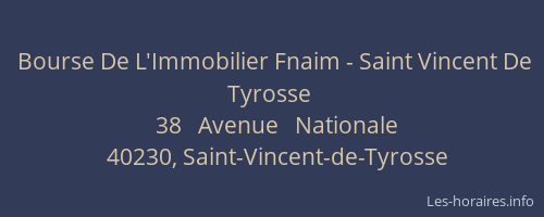 Bourse De L'Immobilier Fnaim - Saint Vincent De Tyrosse