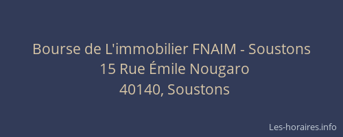 Bourse de L'immobilier FNAIM - Soustons