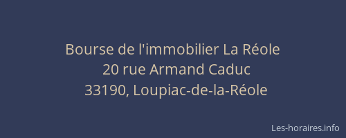 Bourse de l'immobilier La R&eacute;ole
