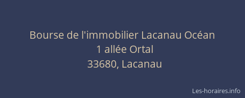 Bourse de l'immobilier Lacanau Oc&eacute;an