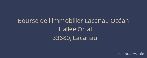 Bourse de l'immobilier Lacanau Océan