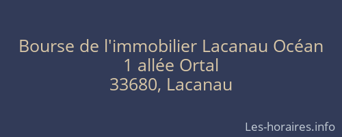 Bourse de l'immobilier Lacanau Océan