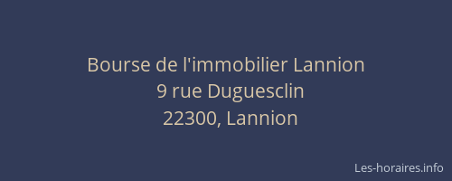 Bourse de l'immobilier Lannion
