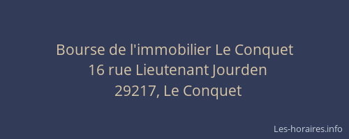 Bourse de l'immobilier Le Conquet