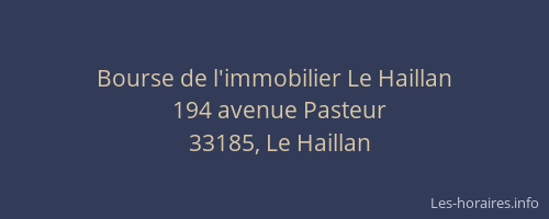 Bourse de l'immobilier Le Haillan