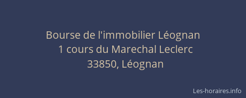 Bourse de l'immobilier L&eacute;ognan