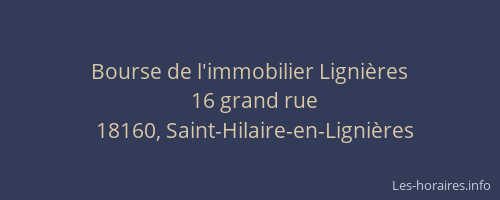 Bourse de l'immobilier Ligni&egrave;res