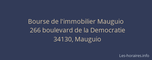 Bourse de l'immobilier Mauguio