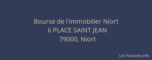 Bourse de l'immobilier Niort
