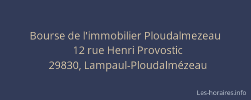 Bourse de l'immobilier Ploudalmezeau