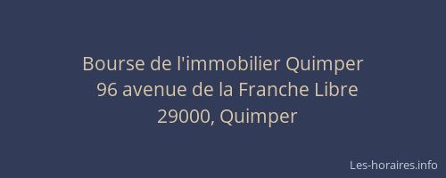 Bourse de l'immobilier Quimper