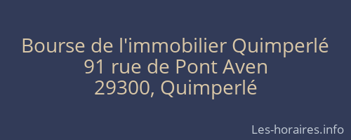 Bourse de l'immobilier Quimperlé