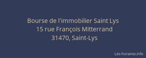 Bourse de l'immobilier Saint Lys