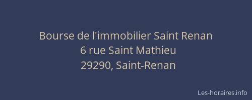 Bourse de l'immobilier Saint Renan