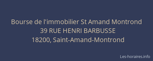 Bourse de l'immobilier St Amand Montrond