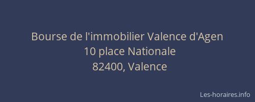 Bourse de l'immobilier Valence d'Agen