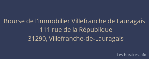 Bourse de l'immobilier Villefranche de Lauragais