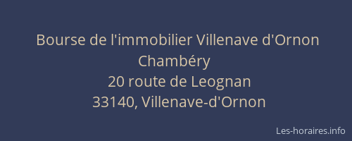 Bourse de l'immobilier Villenave d'Ornon Chambéry