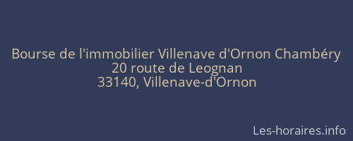 Bourse de l'immobilier Villenave d'Ornon Chambéry