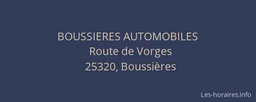 BOUSSIERES AUTOMOBILES