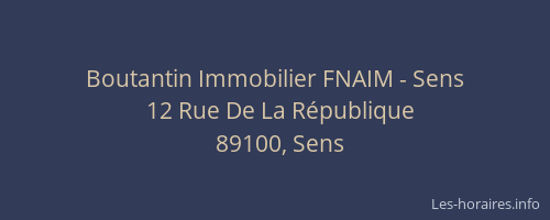 Boutantin Immobilier FNAIM - Sens