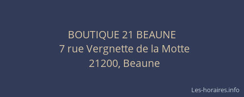 BOUTIQUE 21 BEAUNE