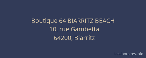 Boutique 64 BIARRITZ BEACH