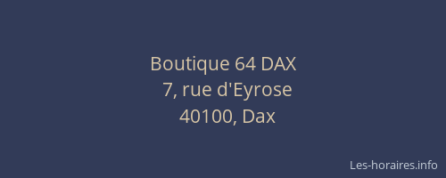 Boutique 64 DAX