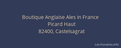 Boutique Anglaise Ales in France