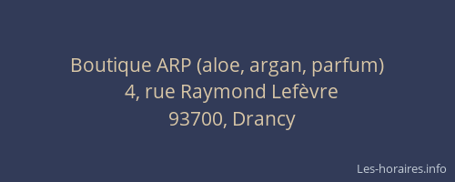 Boutique ARP (aloe, argan, parfum)
