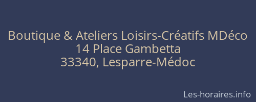 Boutique & Ateliers Loisirs-Créatifs MDéco