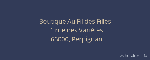 Boutique Au Fil des Filles