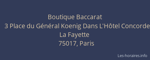 Boutique Baccarat