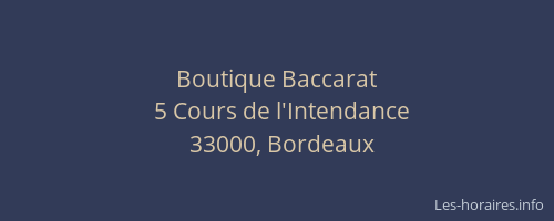 Boutique Baccarat