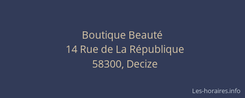 Boutique Beaut&eacute;