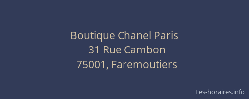 Boutique Chanel Paris