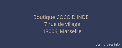 Boutique COCO D'INDE